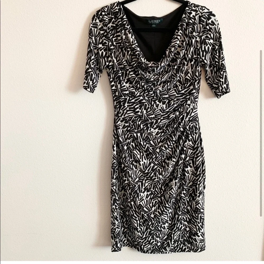 Lauren Ralph Lauren cowl neck stretch dress